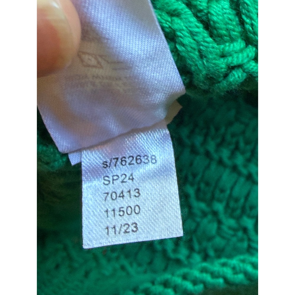 LOFT | 2024 Cardigan Sweater Large Green Textured Knit Gold Button Lady Jacket - Picture 9 of 12